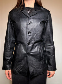 Vintage schwarze Lederjacke M