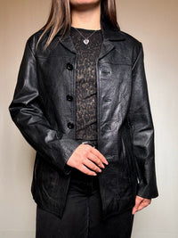 Vintage schwarze Lederjacke M