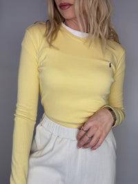 ADIDAS S/M vintage beige long-sleeved crop top