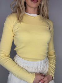 ADIDAS S/M vintage beige long-sleeved crop top