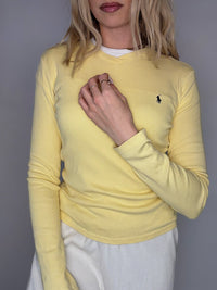 ADIDAS S/M vintage beige long-sleeved crop top