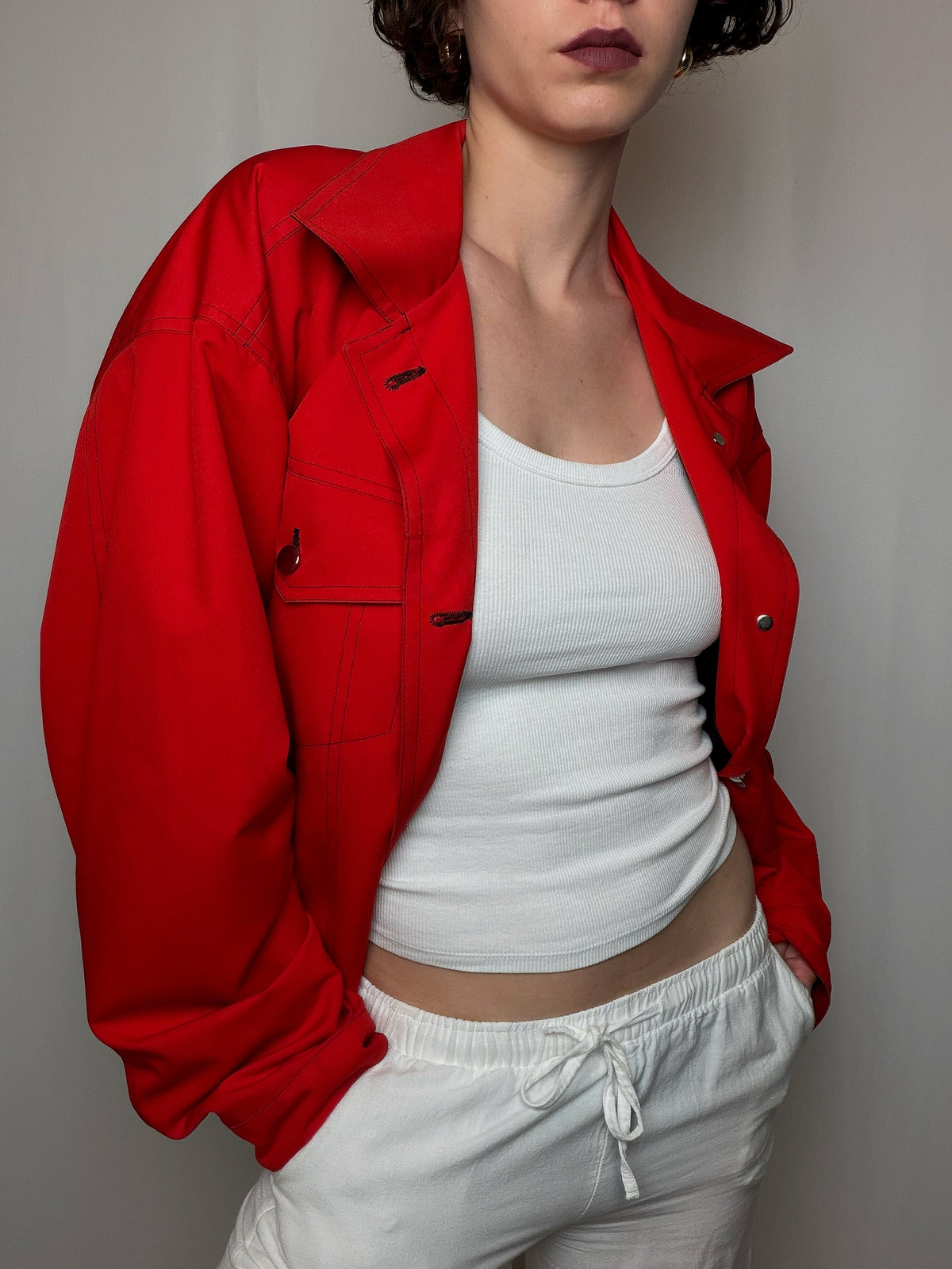 Veste mi saison rouge L/XL vintage
