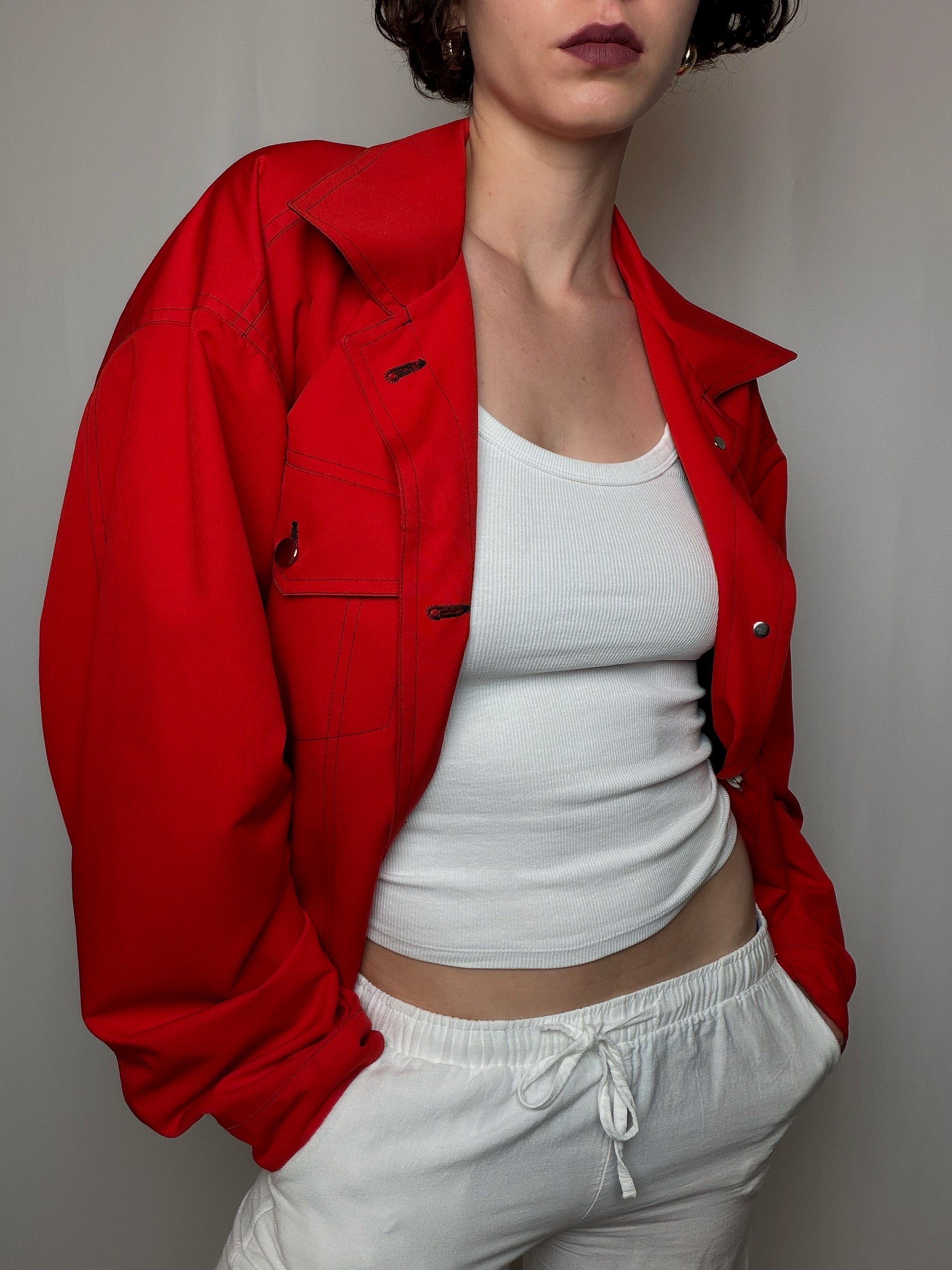 Veste mi saison rouge L/XL vintage