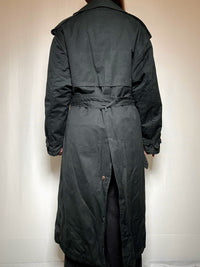 Vintager Flaschengrün Trenchcoat XL