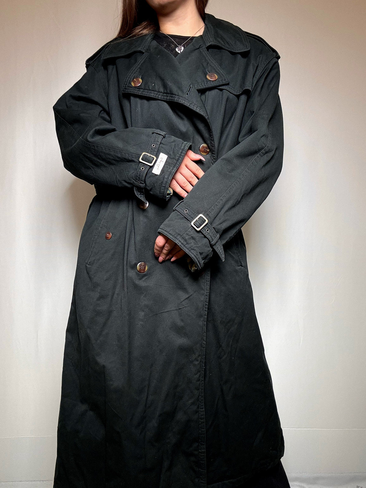 Trench vert bouteille XL vintage