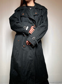 Vintager Flaschengrün Trenchcoat XL