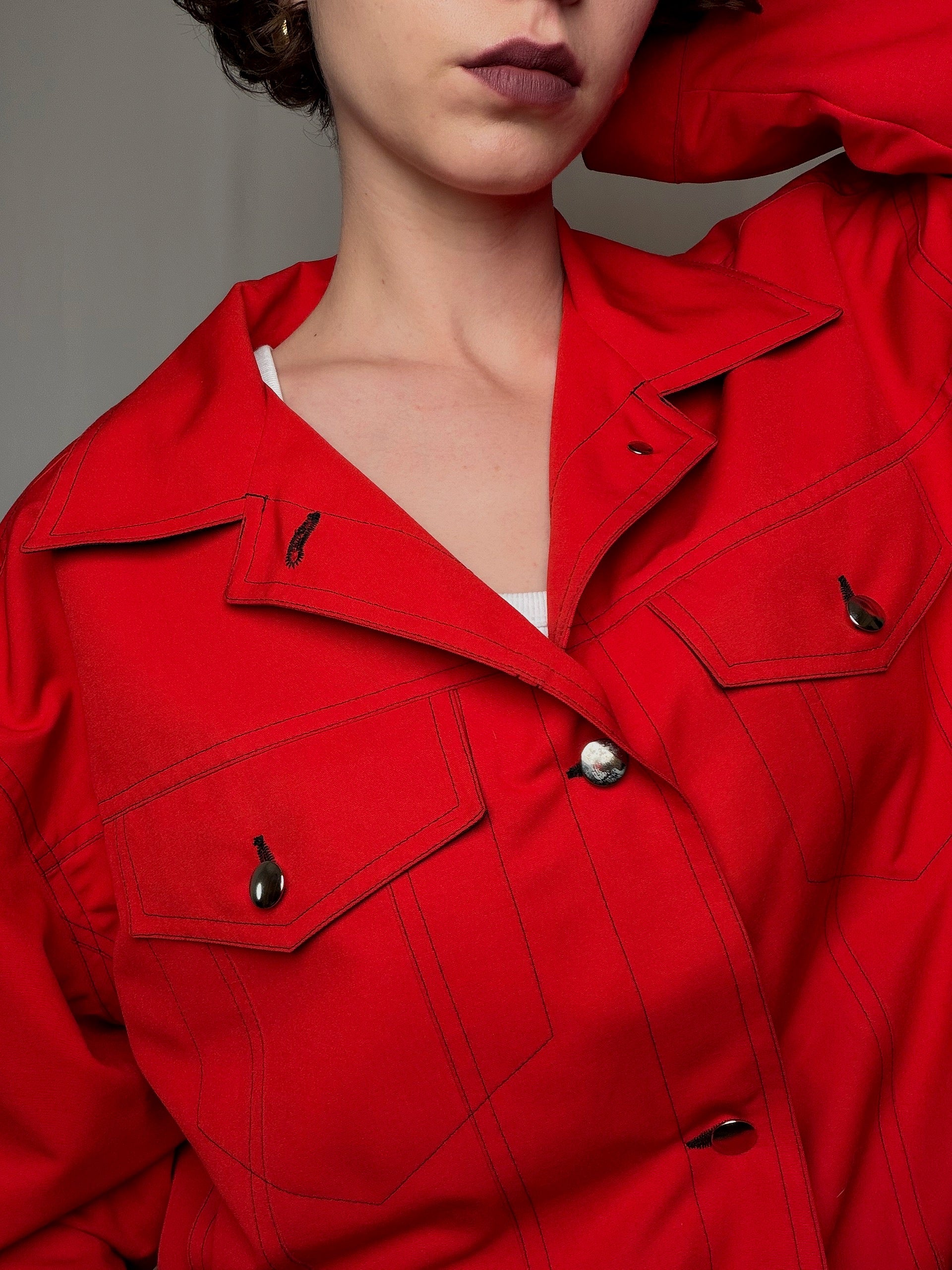 Veste mi saison rouge L/XL vintage