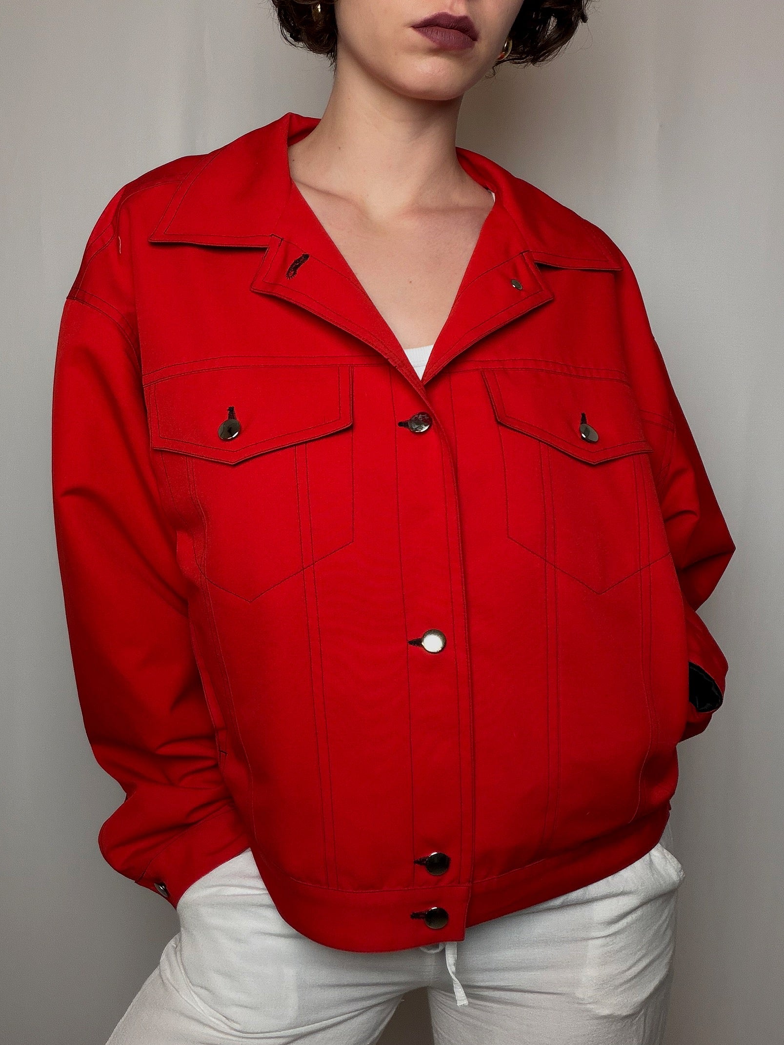 Veste mi saison rouge L/XL vintage