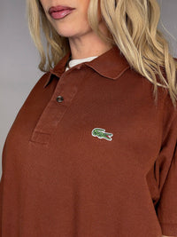 Polo manches courtes brun LACOSTE XL vintage