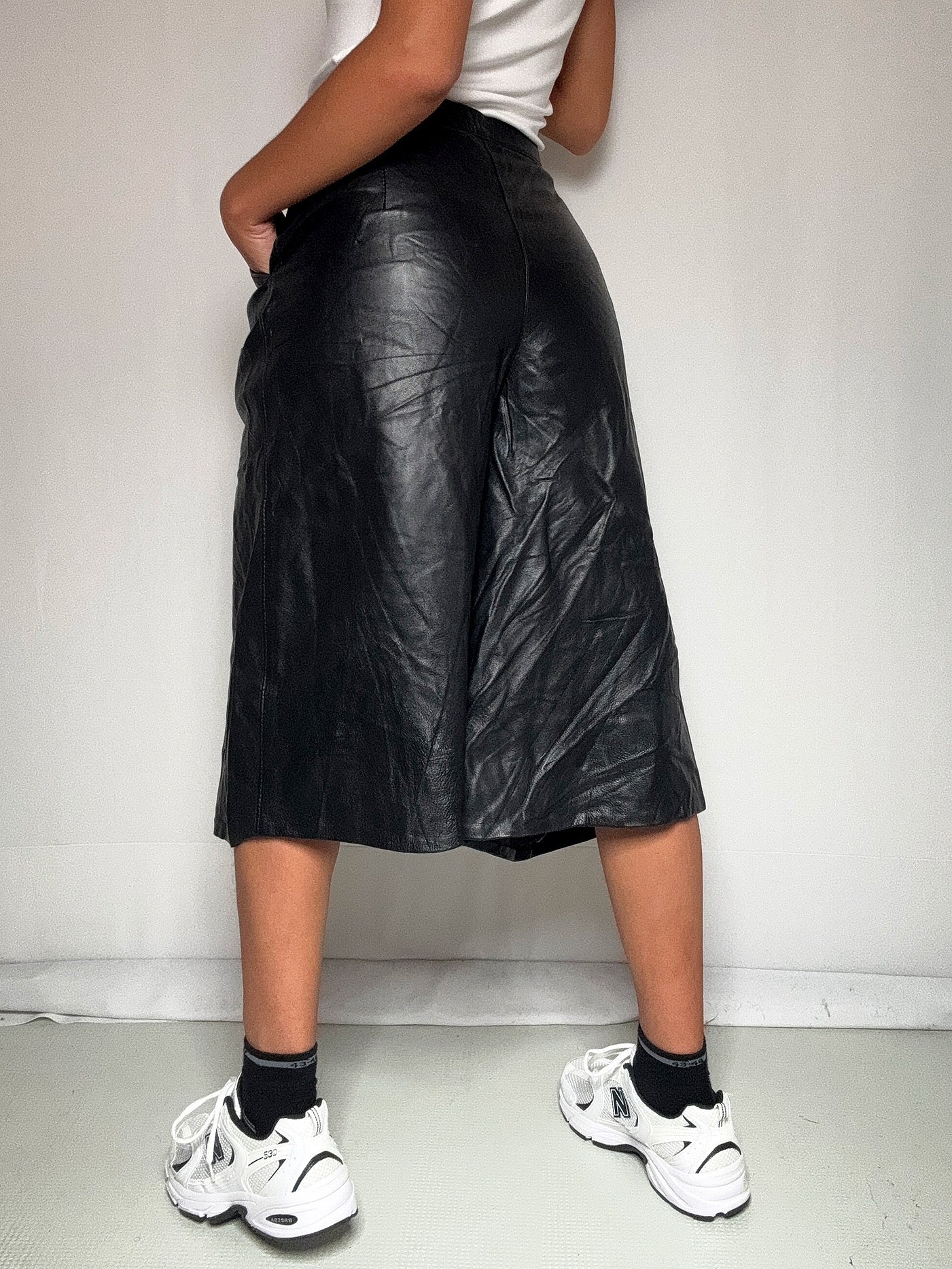 Bermuda en cuir S vintage
