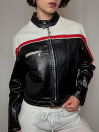 Veste en cuir racing L vintage