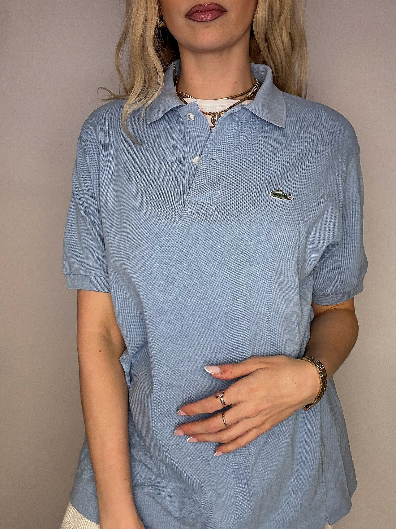 LACOSTE M vintage sky blue short-sleeved polo shirt