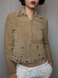 Veste en daim beige S vintage