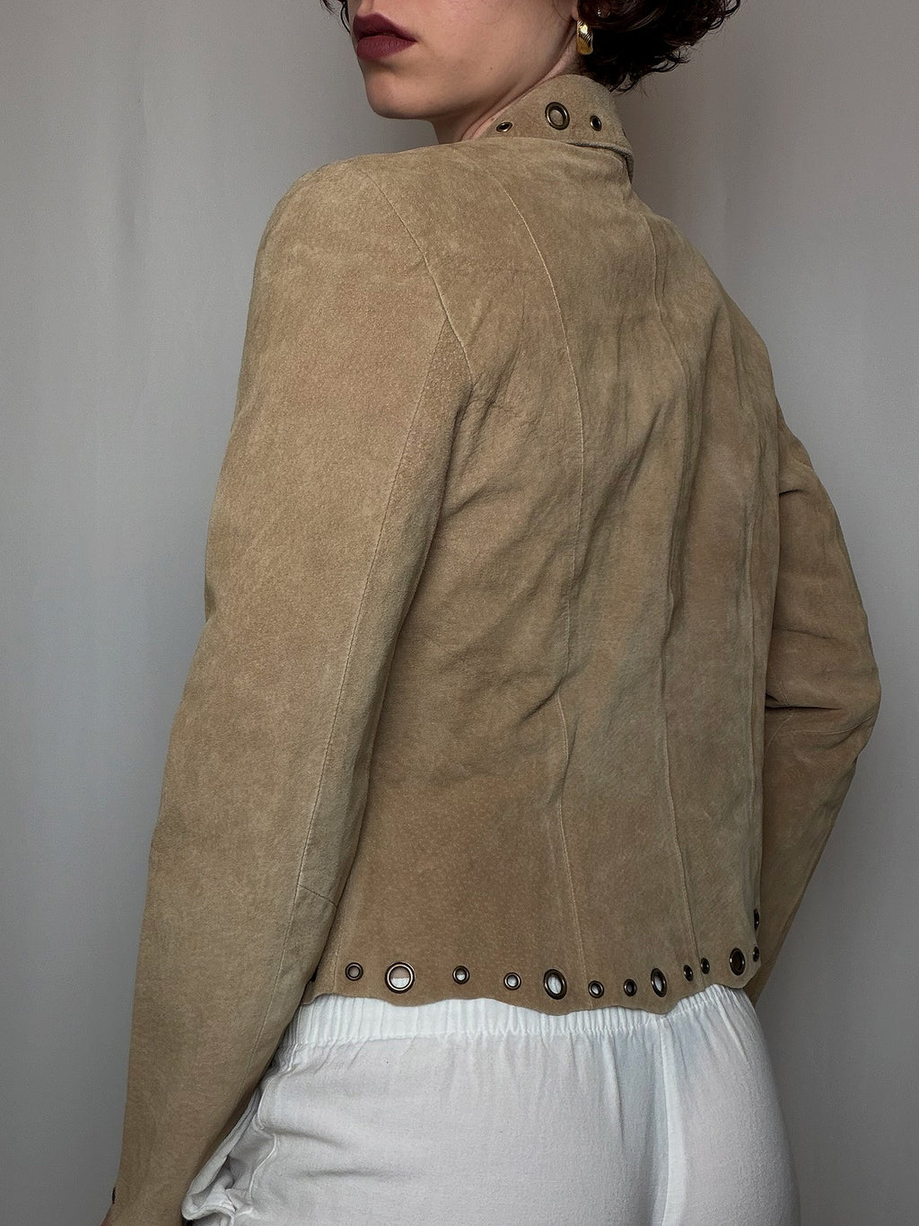 Veste en daim beige S vintage