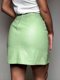 Jupe en cuir verte S vintage