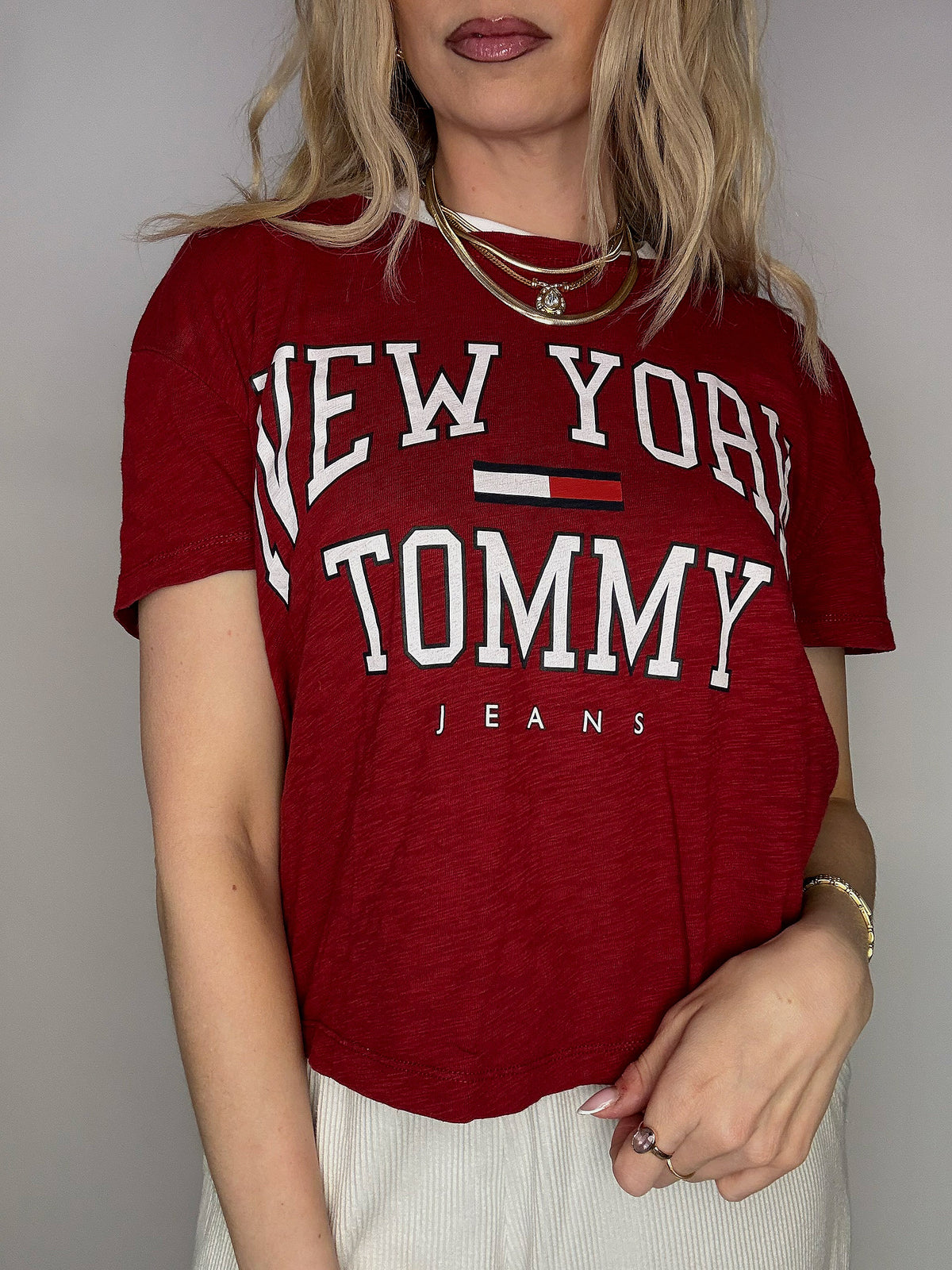 Tee shirt court rouge TOMMY HILFIGER M vintage