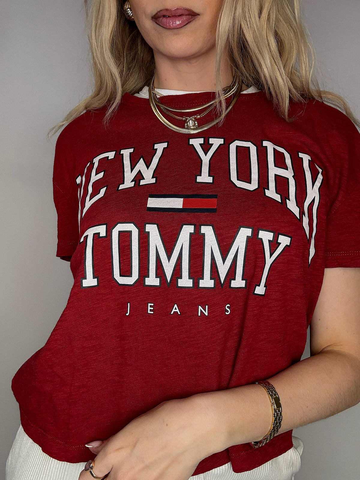 Tee shirt court rouge TOMMY HILFIGER M vintage