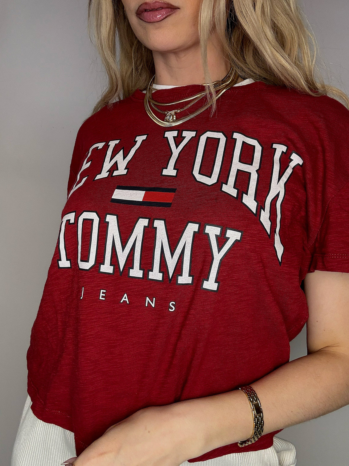 Tee shirt court rouge TOMMY HILFIGER M vintage