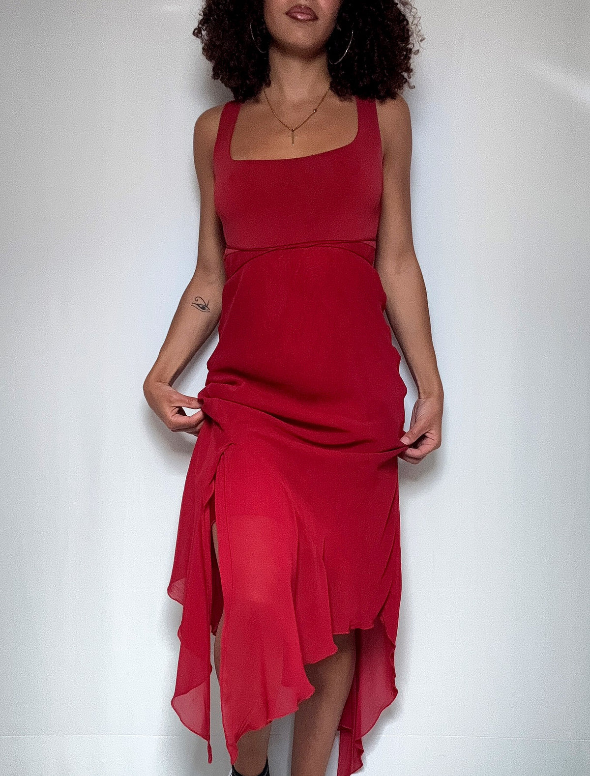 Vintage flowy red dress S/M
