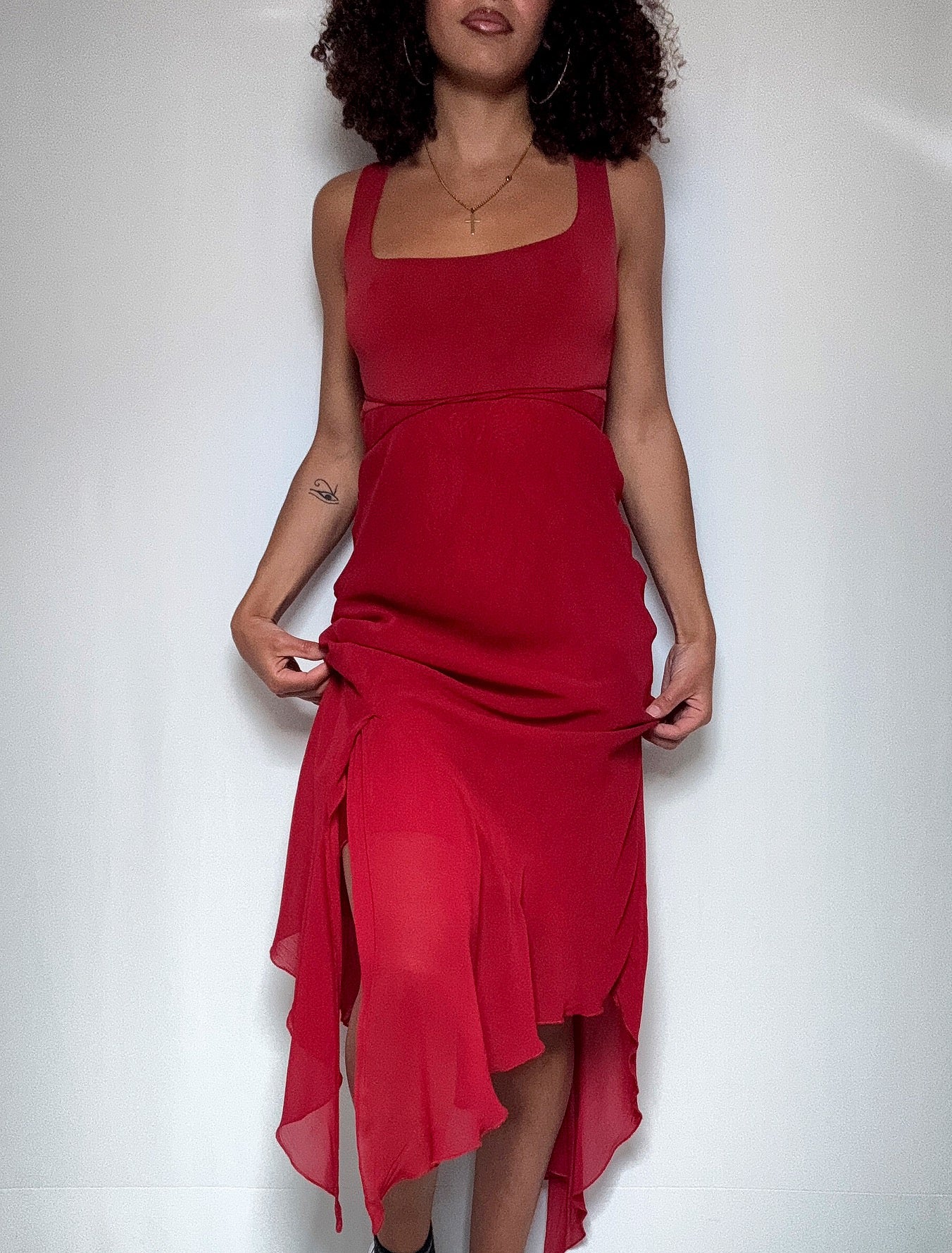 Vintage flowy red dress S/M