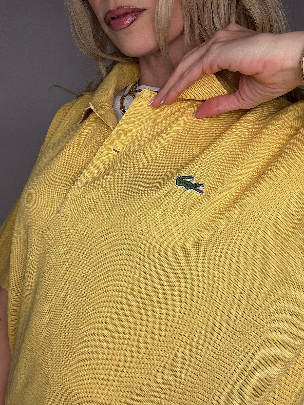 Polo manches courtes jaune LACOSTE XL vintage