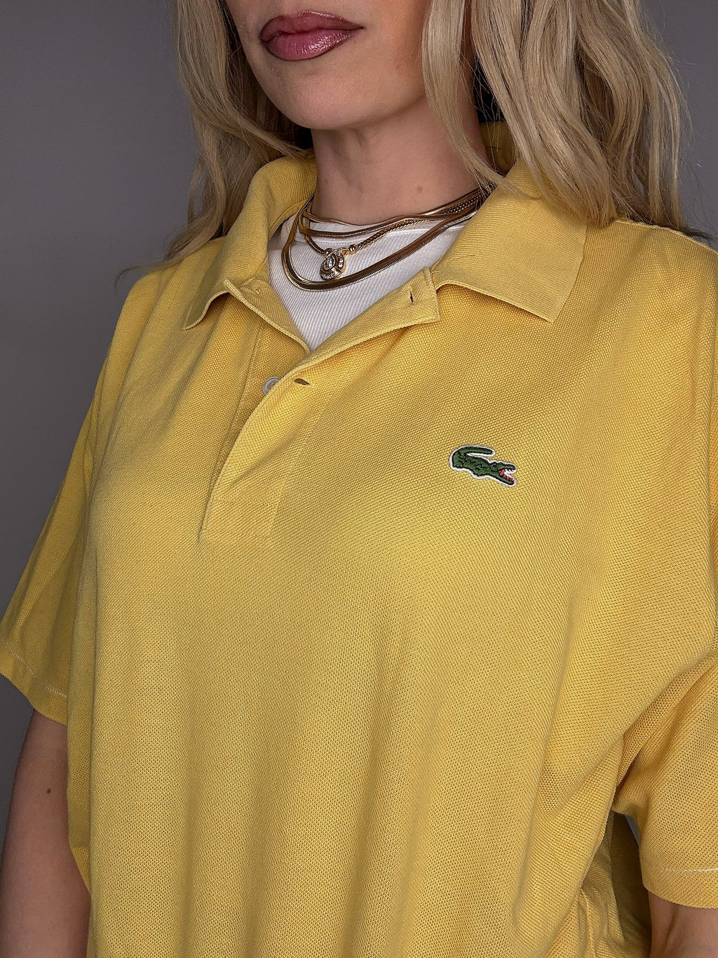 LACOSTE M Vintage himmelblaues Kurzarm-Poloshirt