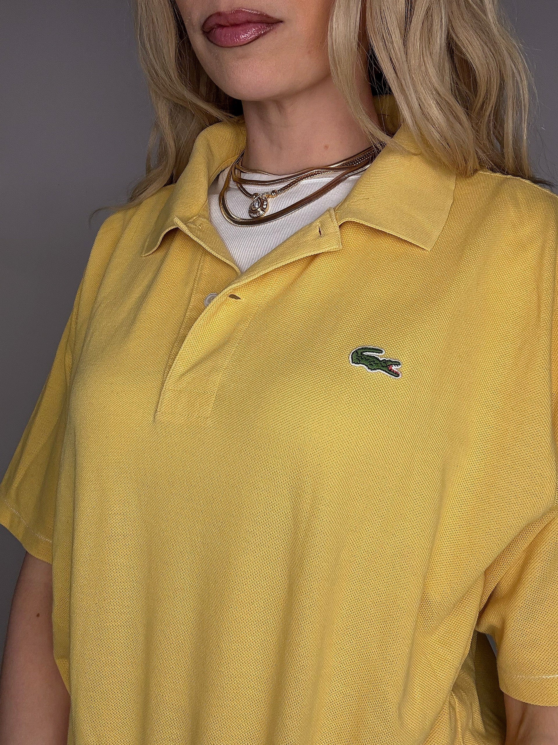 LACOSTE M Vintage himmelblaues Kurzarm-Poloshirt