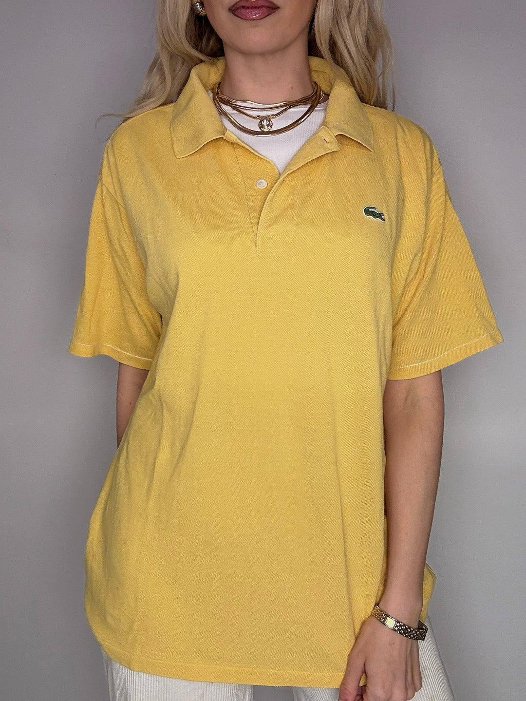 LACOSTE M Vintage himmelblaues Kurzarm-Poloshirt