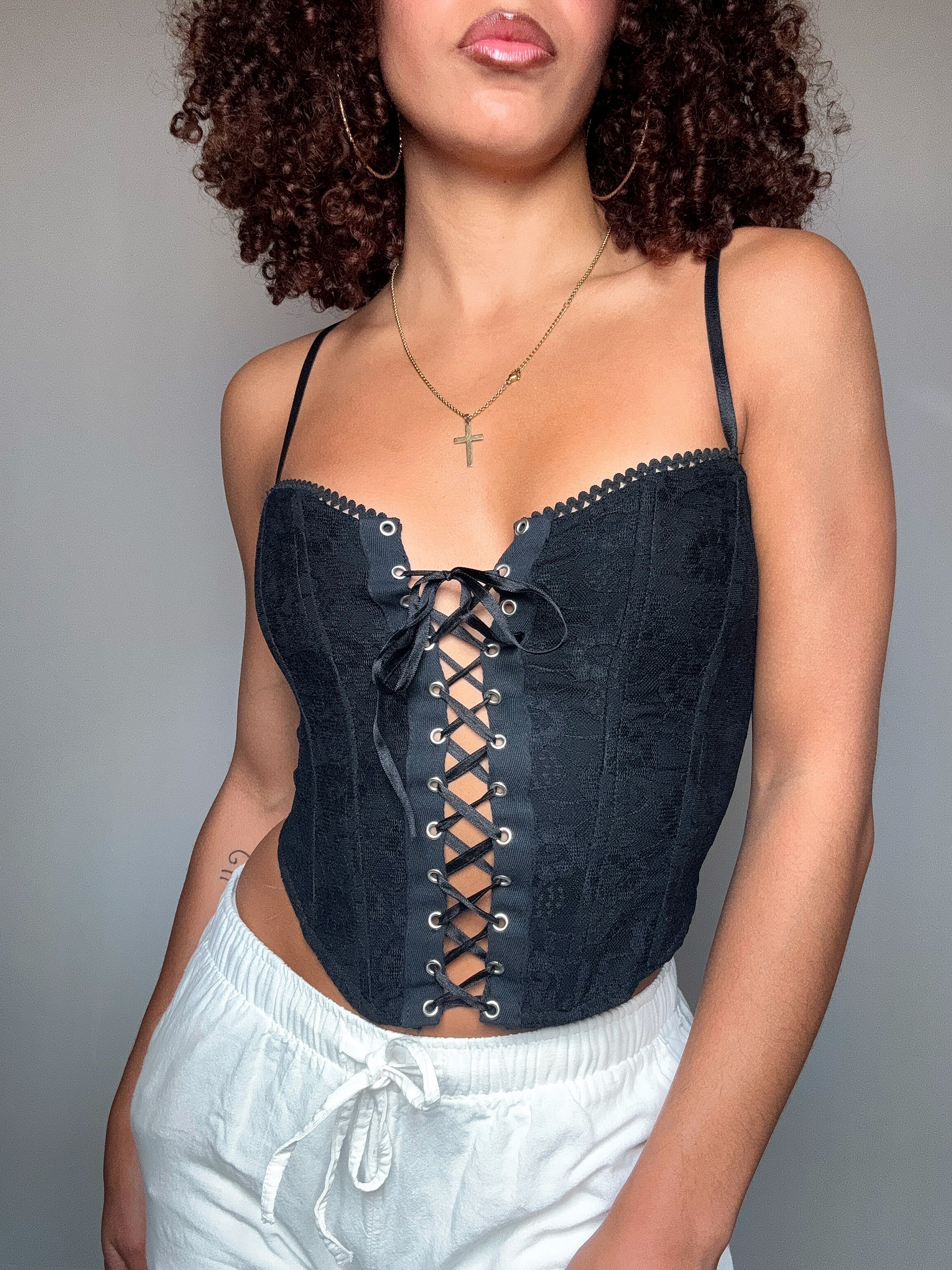 corset noir S vintage