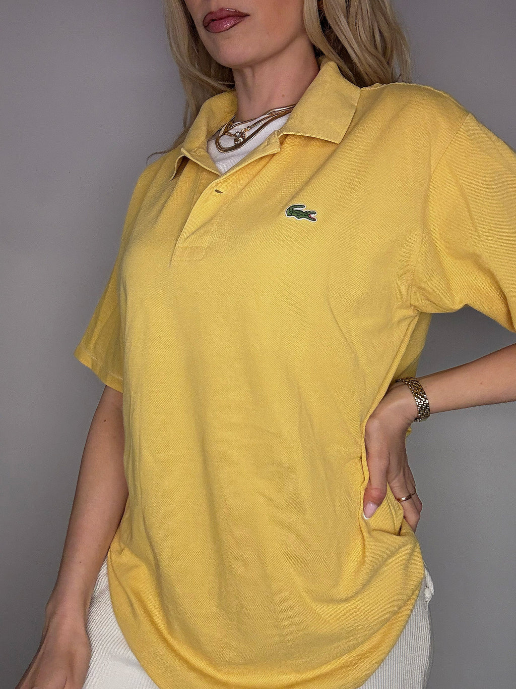 LACOSTE M Vintage himmelblaues Kurzarm-Poloshirt