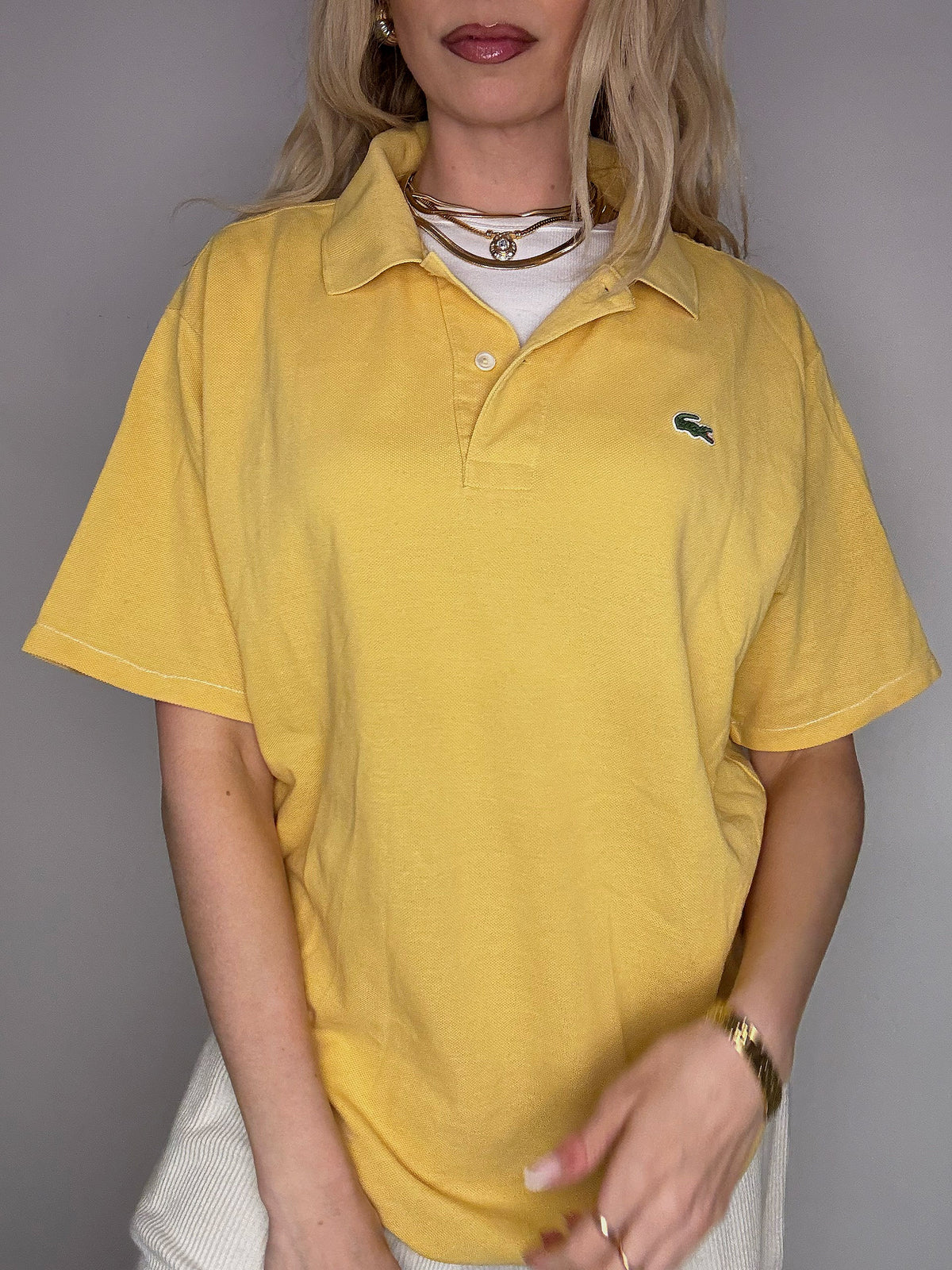 Polo manches courtes jaune LACOSTE XL vintage
