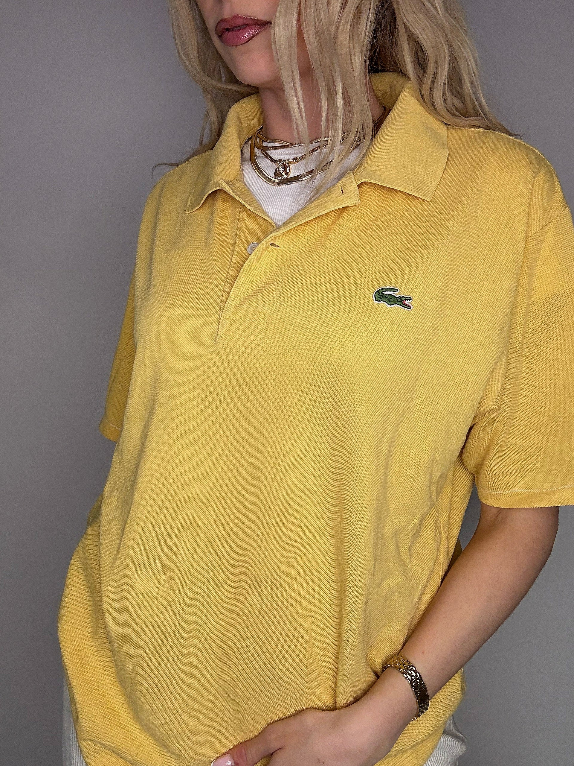 LACOSTE M Vintage himmelblaues Kurzarm-Poloshirt