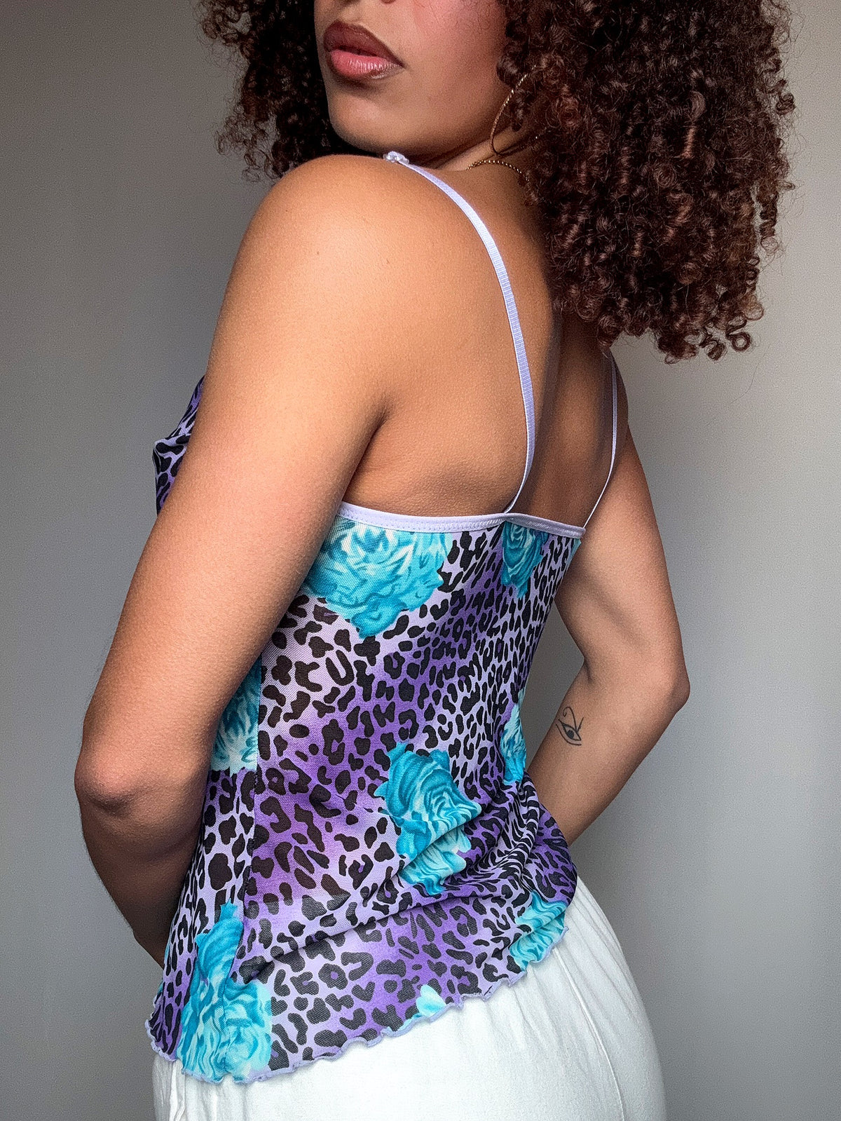 Top en mesh imprimé M/L vintage