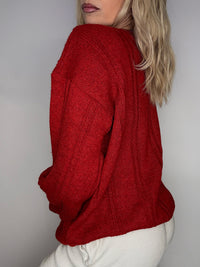 LACOSTE L vintage beige braided crew neck sweater