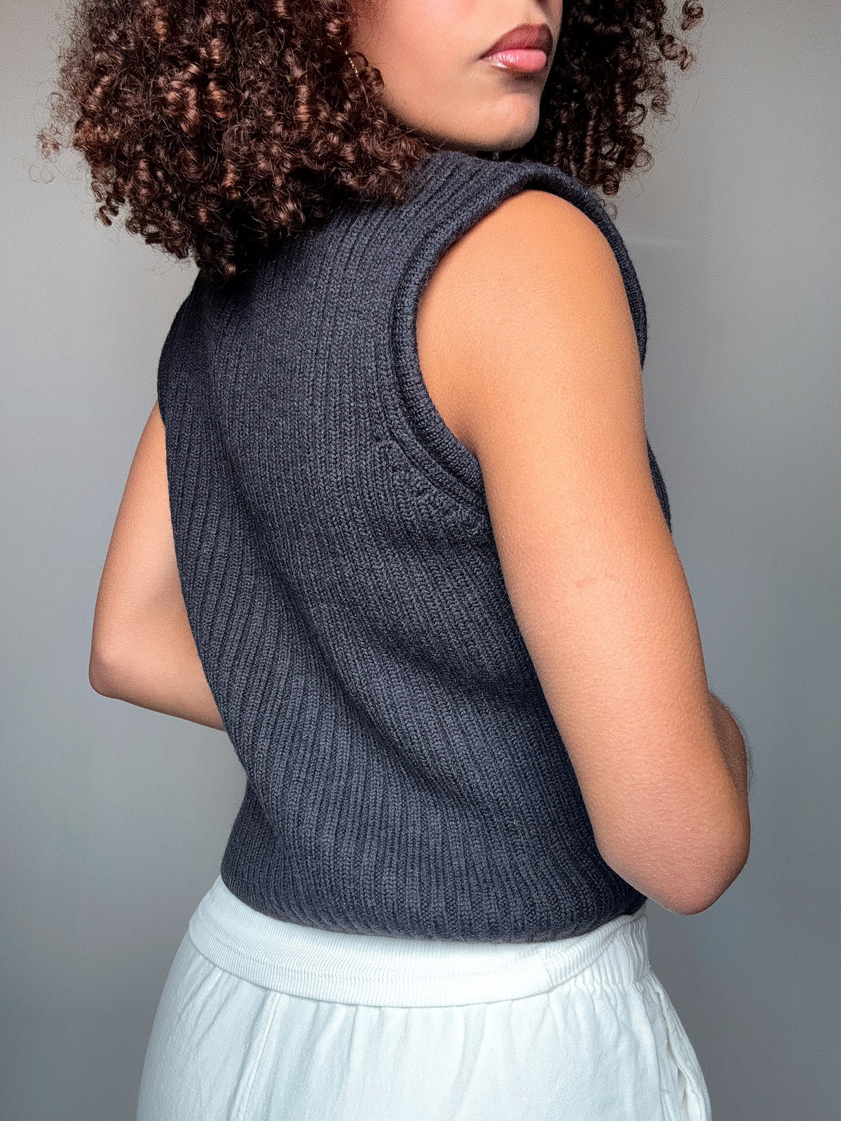 gilet brun foncé S vintage