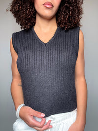 dark brown vintage vest S