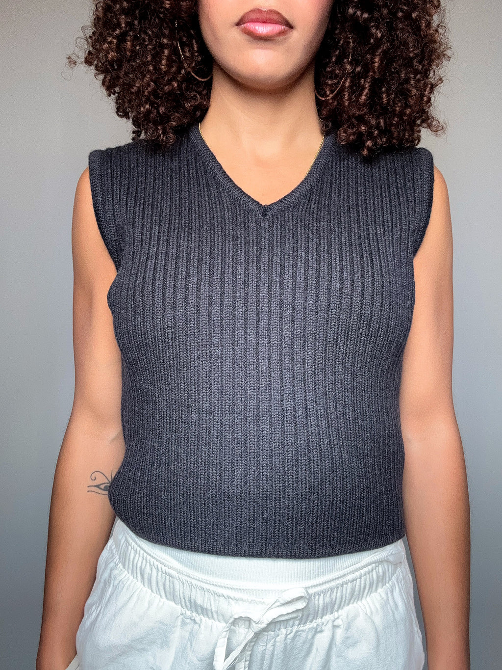 dark brown vintage vest S