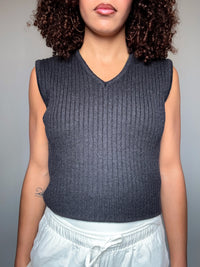 dark brown vintage vest S