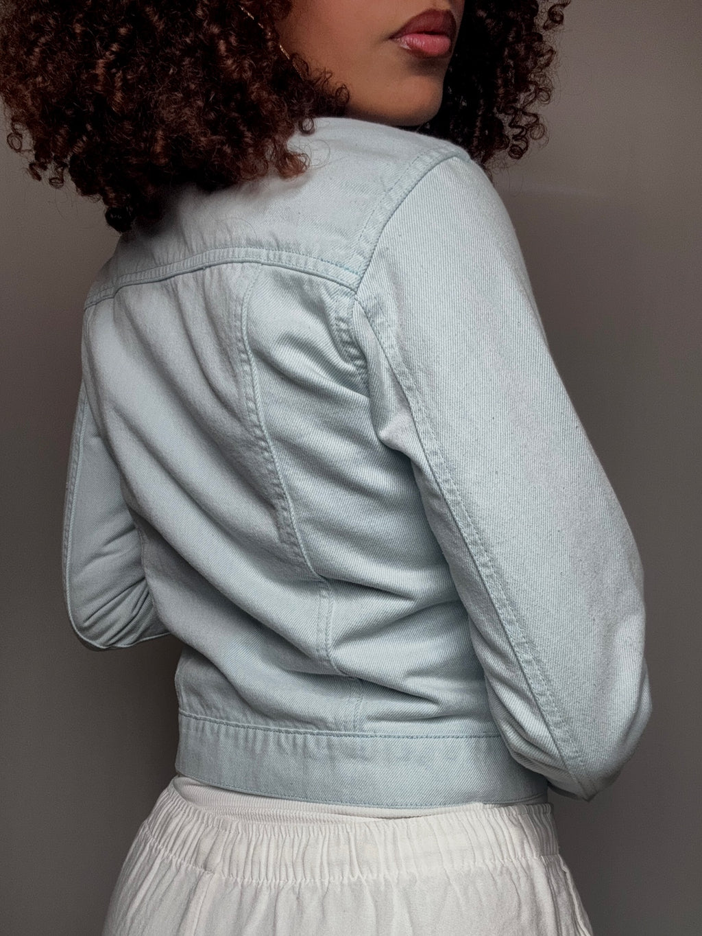 Veste en denim bleu ciel XS vintage