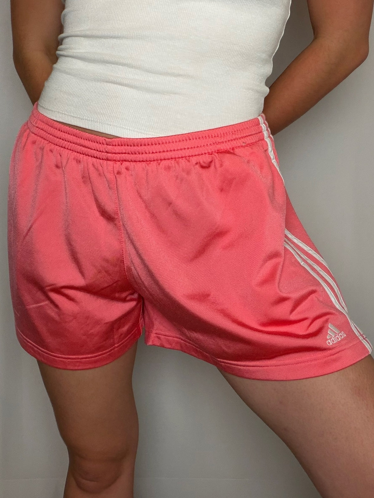 Short de sport rose Adidas L vintage