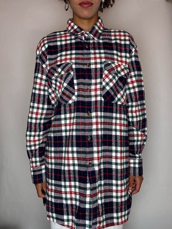 Chemise épaisse à carreaux L vintage