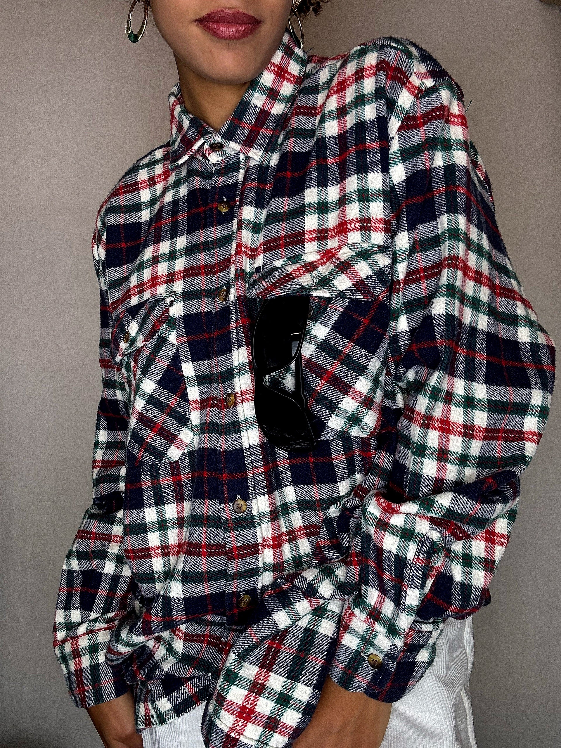 Vintage thick check shirt L