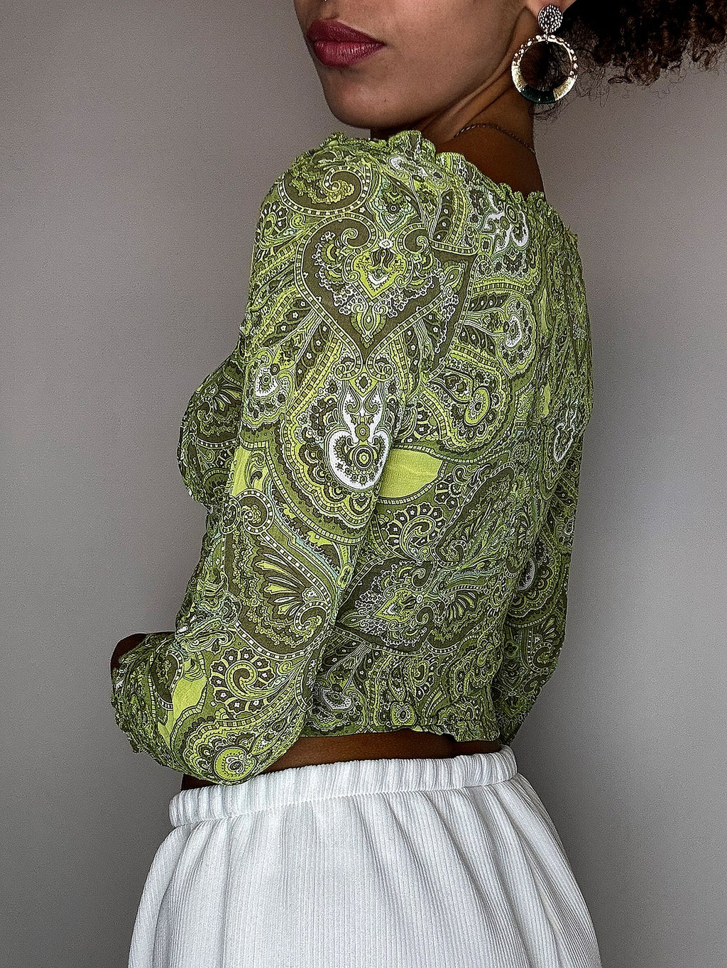 LIUJO grünes Netzoberteil S/M Vintage