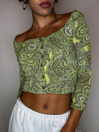 LIUJO grünes Netzoberteil S/M Vintage