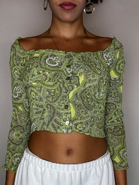 LIUJO grünes Netzoberteil S/M Vintage