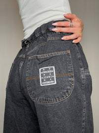 Short en denim noir avec élastique M vintage