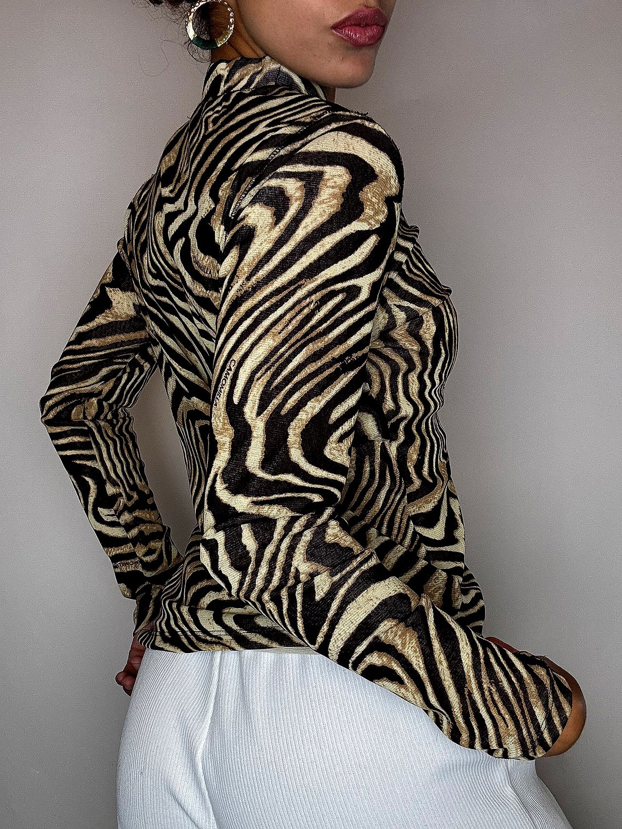 Blouse en mesh zébré XS/S vintage