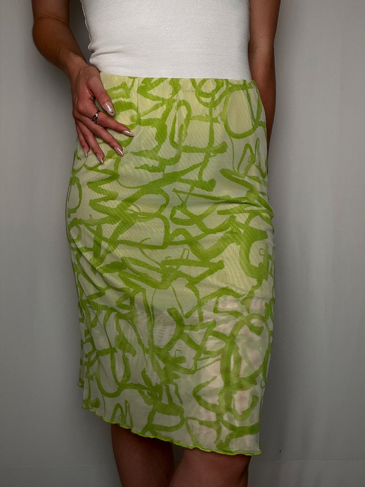 Jupe en mesh verte S/M vintage