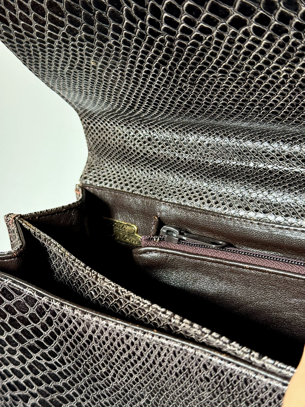 Vintage Tasche aus geprägtem Glattleder