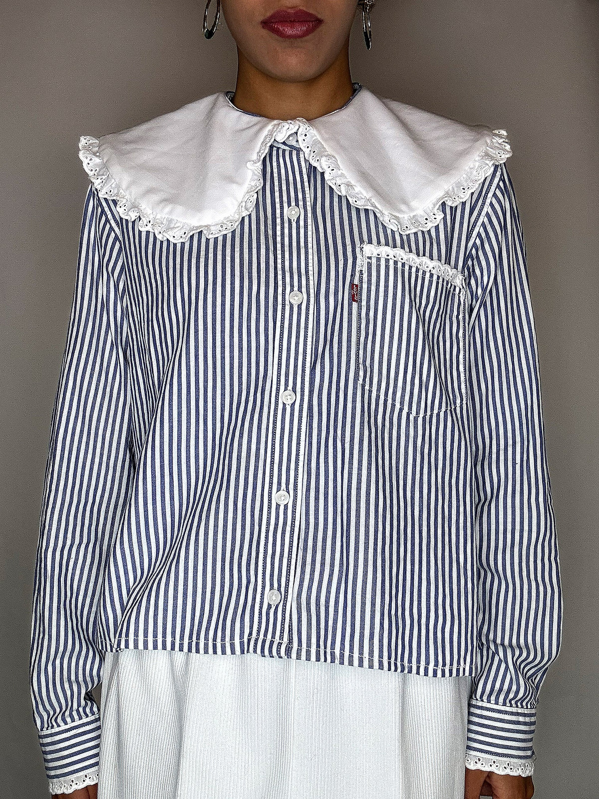 LEVI'S M vintage striped shirt with large collar